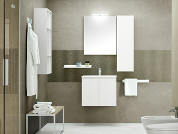 QUB08 - Single vanity unit with towel rail by Gruppo Geromin - view 2